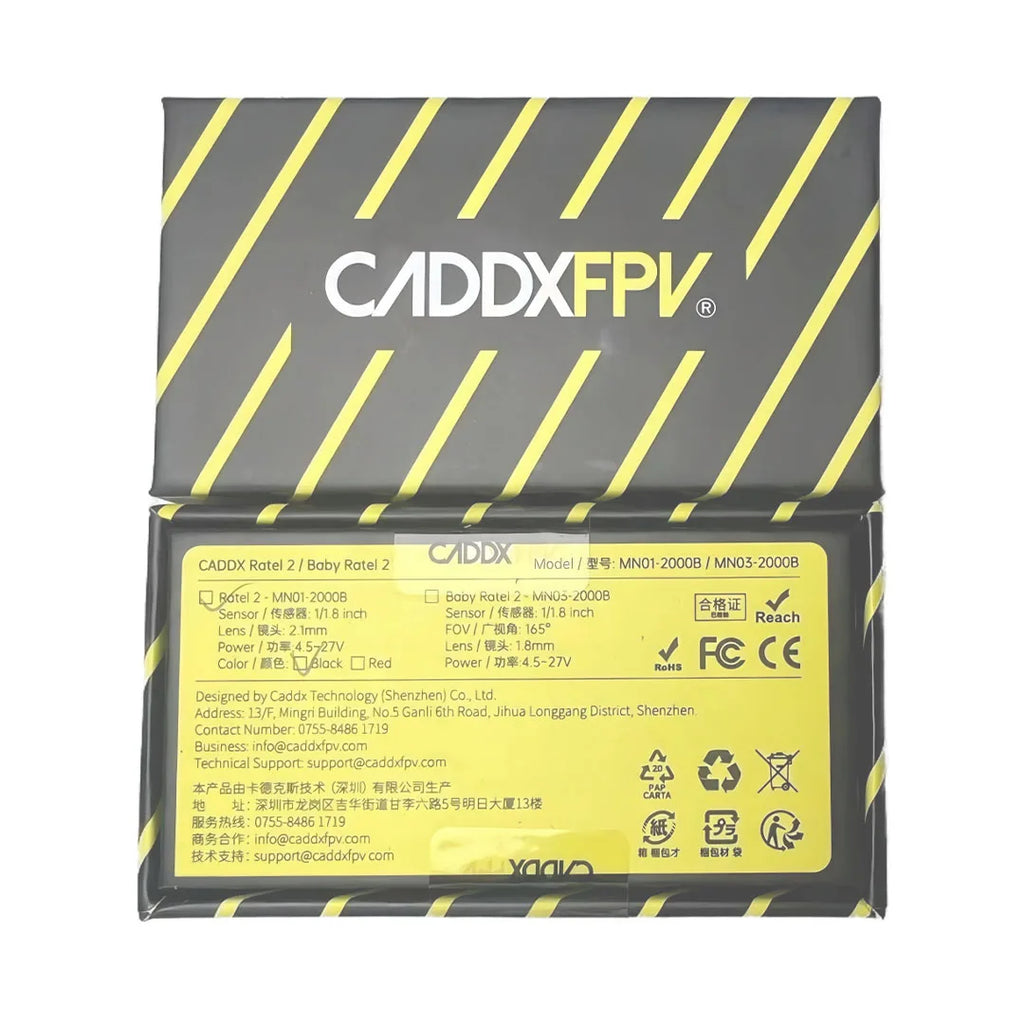 1/3PCS CADDX Ratel 2 V2 FPV Camera Ratel2 2.1mm Lens FOV165° 16:9/4:3 NTSC/PAL Switchable Micro Camera For RC Quadcopter Drone