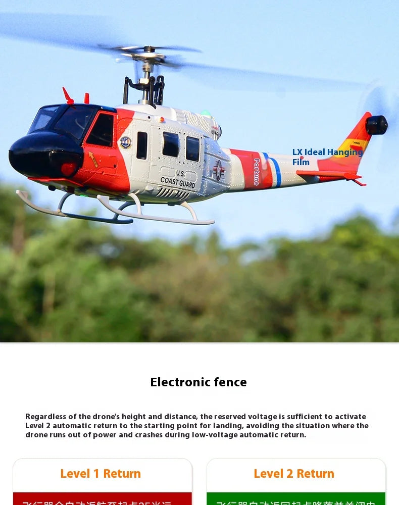 Yuxiang F07s Huey F02s Flying Wolf Armed 1/34 Remote Control Helicopter Gps Positioning Tof Height Control Brushless Motor