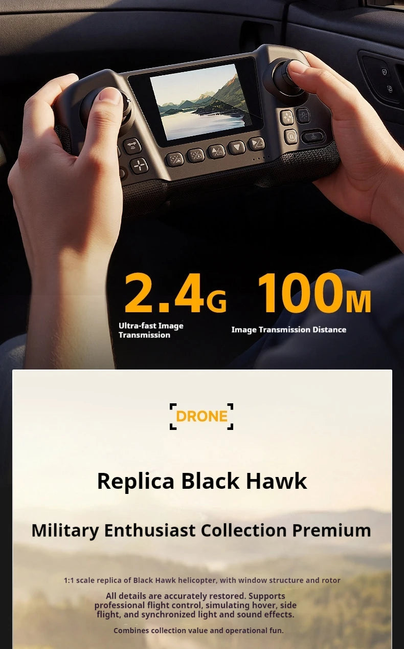 4DRC L2 Apache Military Remote Control Helicopter 6 Axis Gyro Single Rotor 8K Aerial Optical Flow With Screen Remote Boys Gift