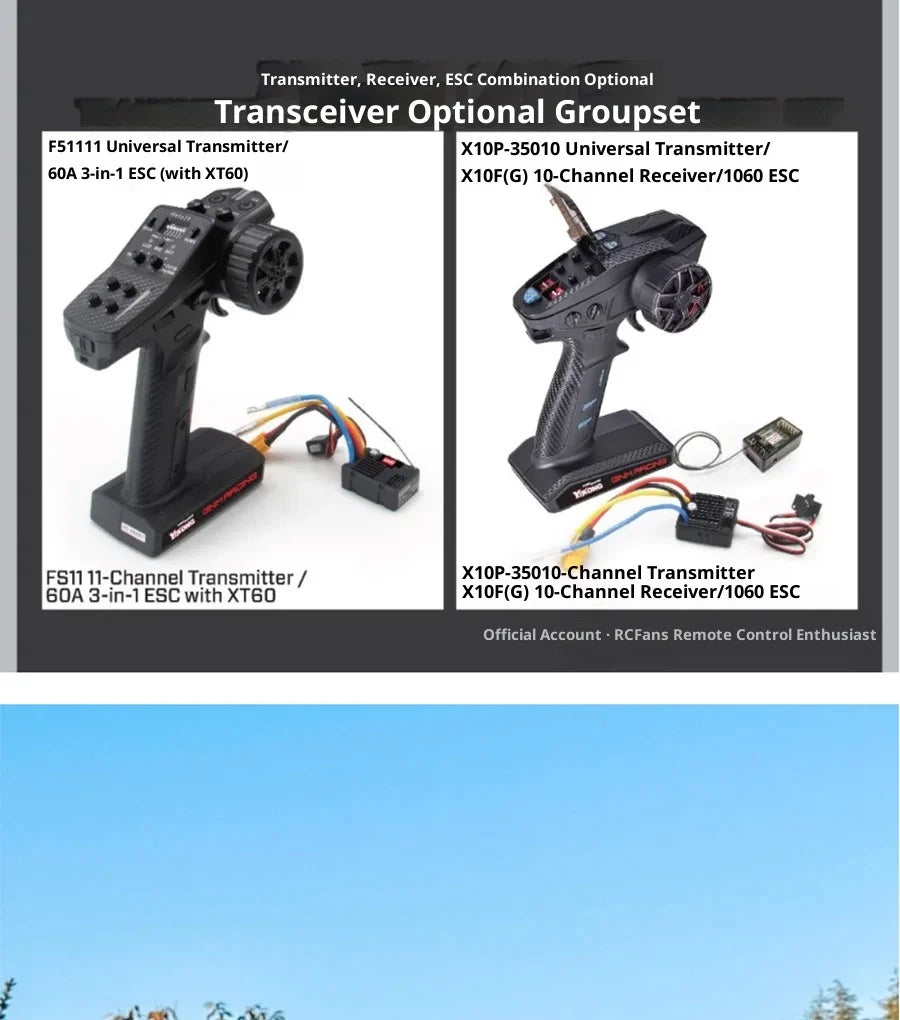 YK4107 Pro Brushless 1/10 Simulation Patrol RC Remote Control Brushless 4WD Differential Lock Climbing Car Off-road Vehicle Gift