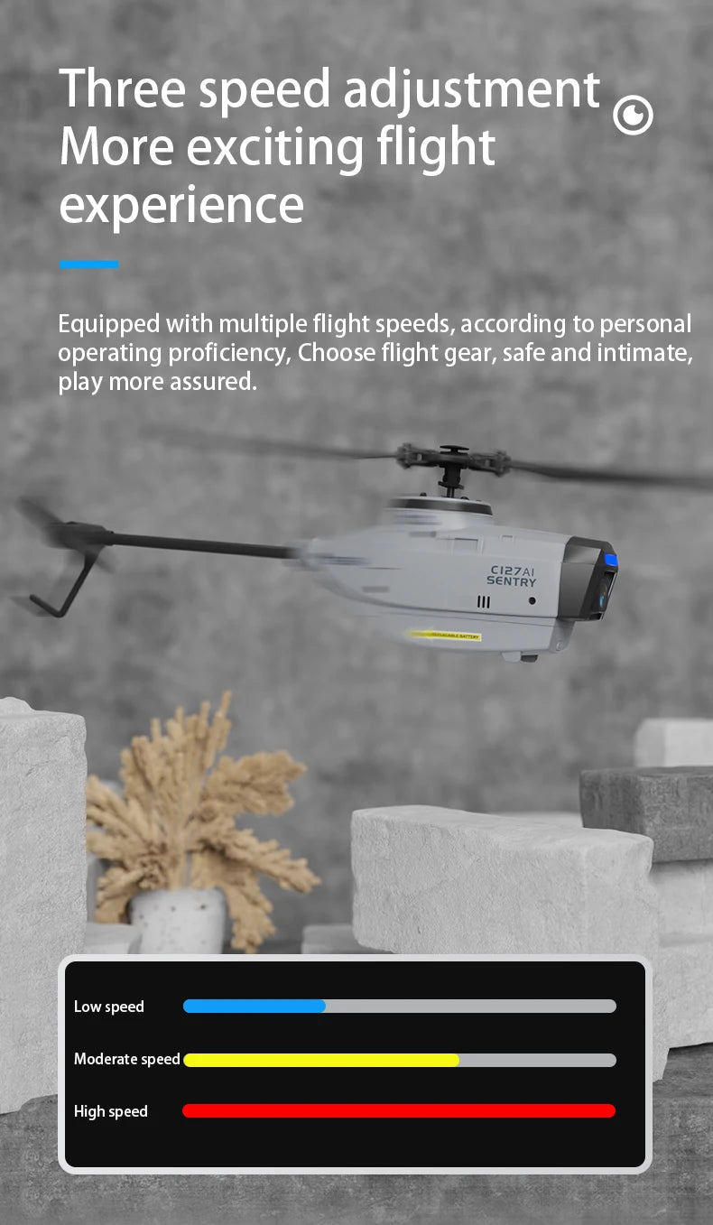 C127 C128 RC Helicopter 2.4G 6-Axis Gyro 4CH 720P Camera Altitude Hold Optical Flow FPV RC Helicopter Toys VS C127 AI Brushless