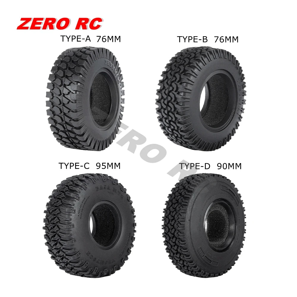 RC Crawler Car Soft 1.55" Off Road Mud Tires 76*27mm 95*35mm Foam Insert For D90 TF2 Tamiya CC02 LC70 MST JIMNY Blocks WHEEL