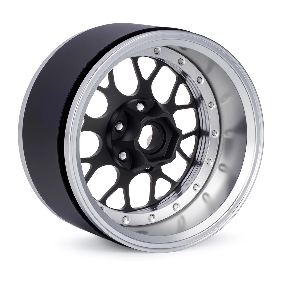 4Pcs Aluminum Alloy 2.2" Beadlock Wheels, Universal Fit for 1/10 RC Crawler Car Axial SCX10 II III & Traxxas TRX4