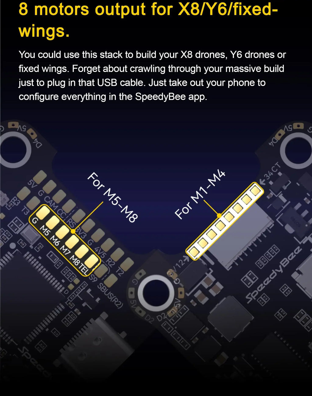 Speedybee F405 V4 Stack BLS 55A 4-in-1 ESC&FC 30x30 RC iNAV Betaflight Configure Bluetooth 3-6S FPV 5-8 inch frame Drone parts