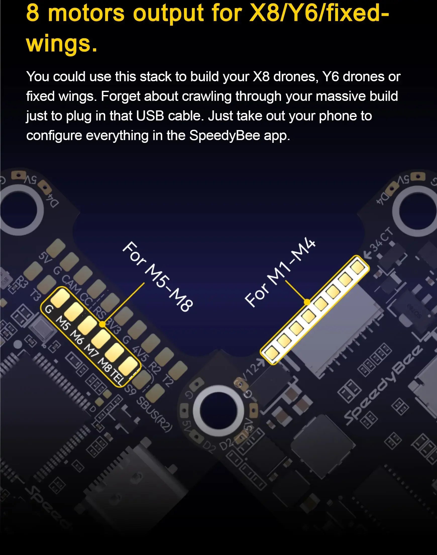 Speedybee F405 V4 Stack BLS 55A 4-in-1 ESC&FC 30x30 RC iNAV Betaflight Configure Bluetooth 3-6S FPV 5-8 inch frame Drone parts