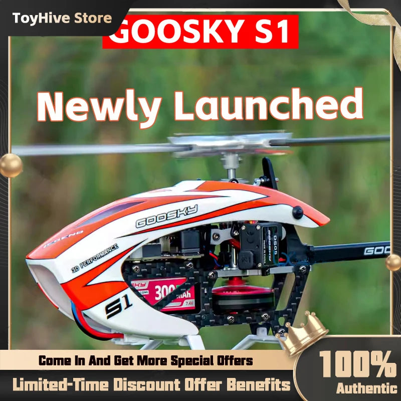 Hot Rc Goosky S1 Bnf/Rtf 6ch 3d Stunt Double Brushless Motor Direct Drive Motor Flybarless Direct-Drive Rc Helicopter Toy Gift