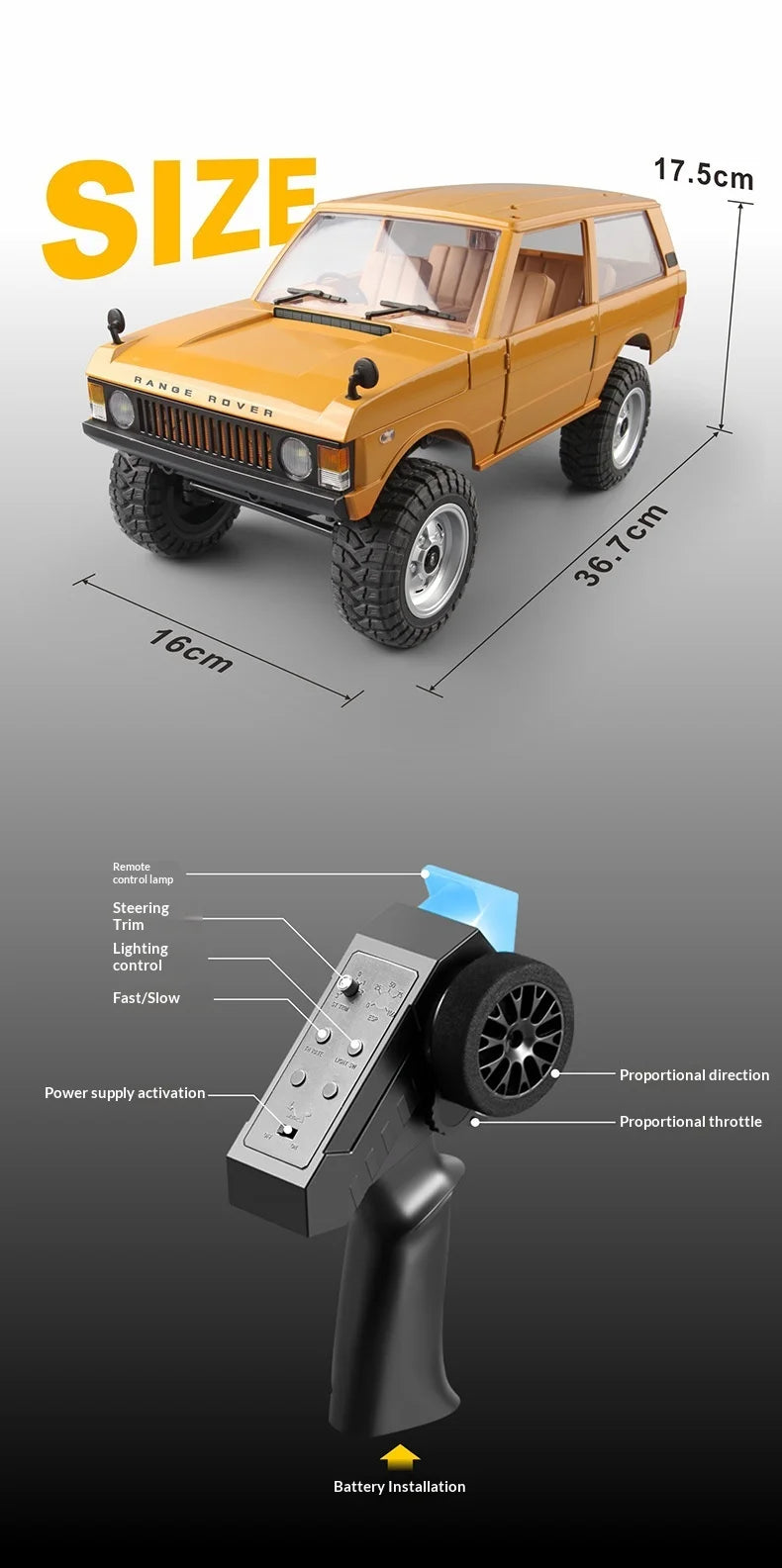 New Hot Selling MN168 1:12 4WD RC Off Road Climbing Car Portal Axle Electric Remote Control Truck Model Toy for Outdoor Play