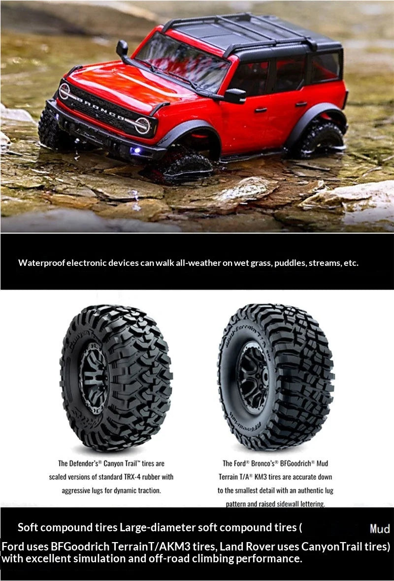 Traxxas TRX4M 1/18 Scale RC Crawler Electric Remote Control Land Rover Defender Bronco Off Road Vehicle Model 97054-1