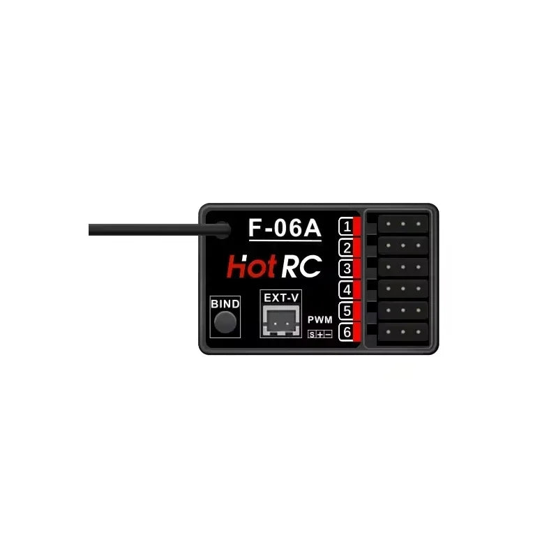 HOTRC 2.4Ghz F-04A F-06A F-08A F-01A F-04AT F-06AT F-08AT F-01AT with Gyro Light 4/6/8Ch Receiver for Hotrc Transmitter RC Parts
