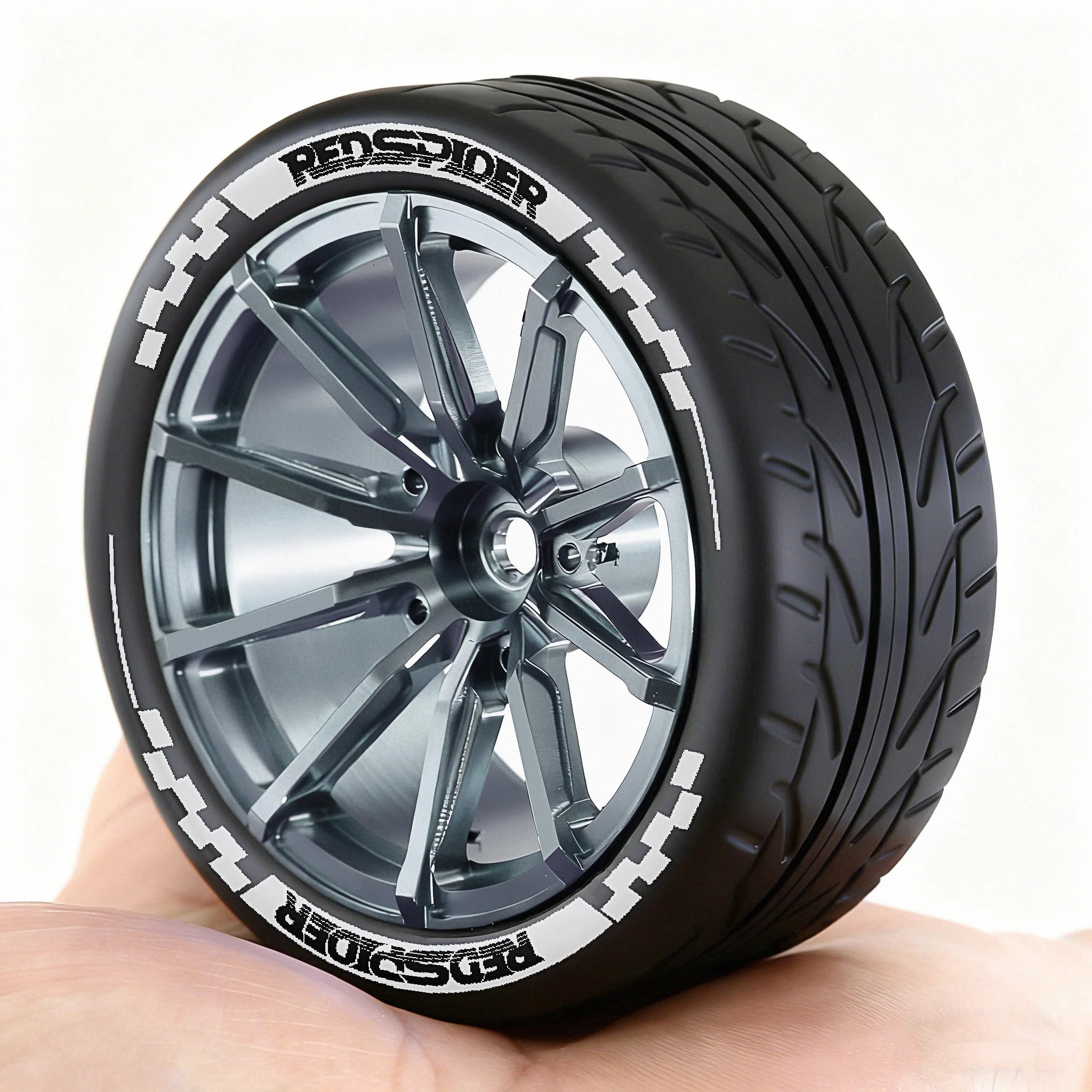 1/10 Metal RC On-Road Wheel Tires 2.55" OD 12mm Hex for 1/10 Tamiya TT01 TT02 XV02 XV01 WLtoys HSP Kyosho WR8 RedCat Sakura HPI