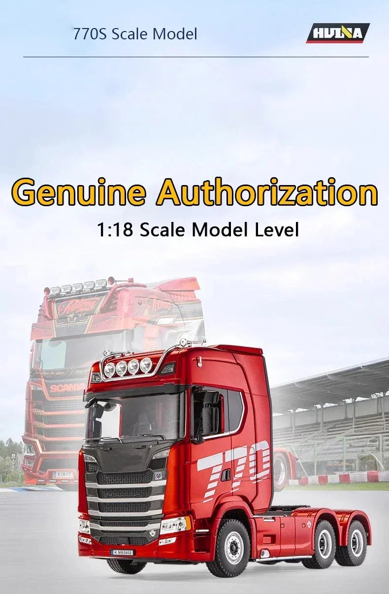 Huina 2025 new model 1501+1502 Scania 770s RC heavy-duty truck trailer model tractor high-end toy children's adult gift