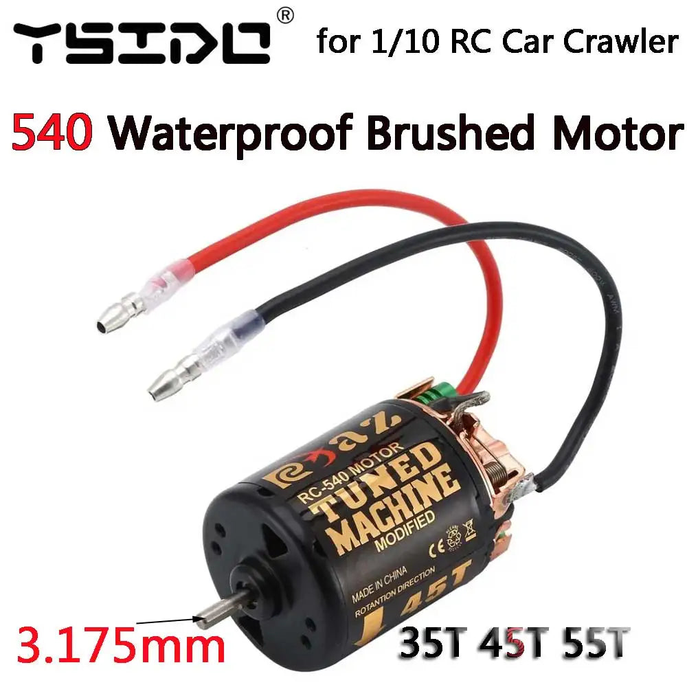 YSIDO 540 Combo Brushed Motor 55T 45T 35T 60A ESC for 1/10 Off-Road Rock Crawler Climbing RC Car Traxxas TRX4 Axial SCX10