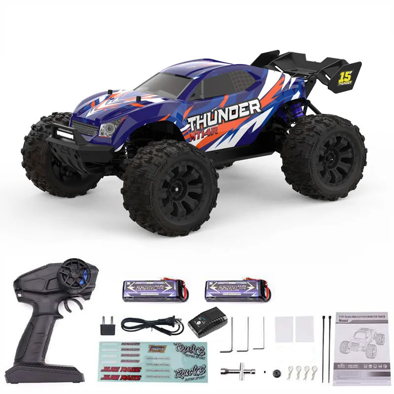 JIUSI 1:14 High Speed Rc Off-road Car 4WD 80KM/H Brushless motor 3S Remote Control Drift Racing Cars Toys For Childrens Gift