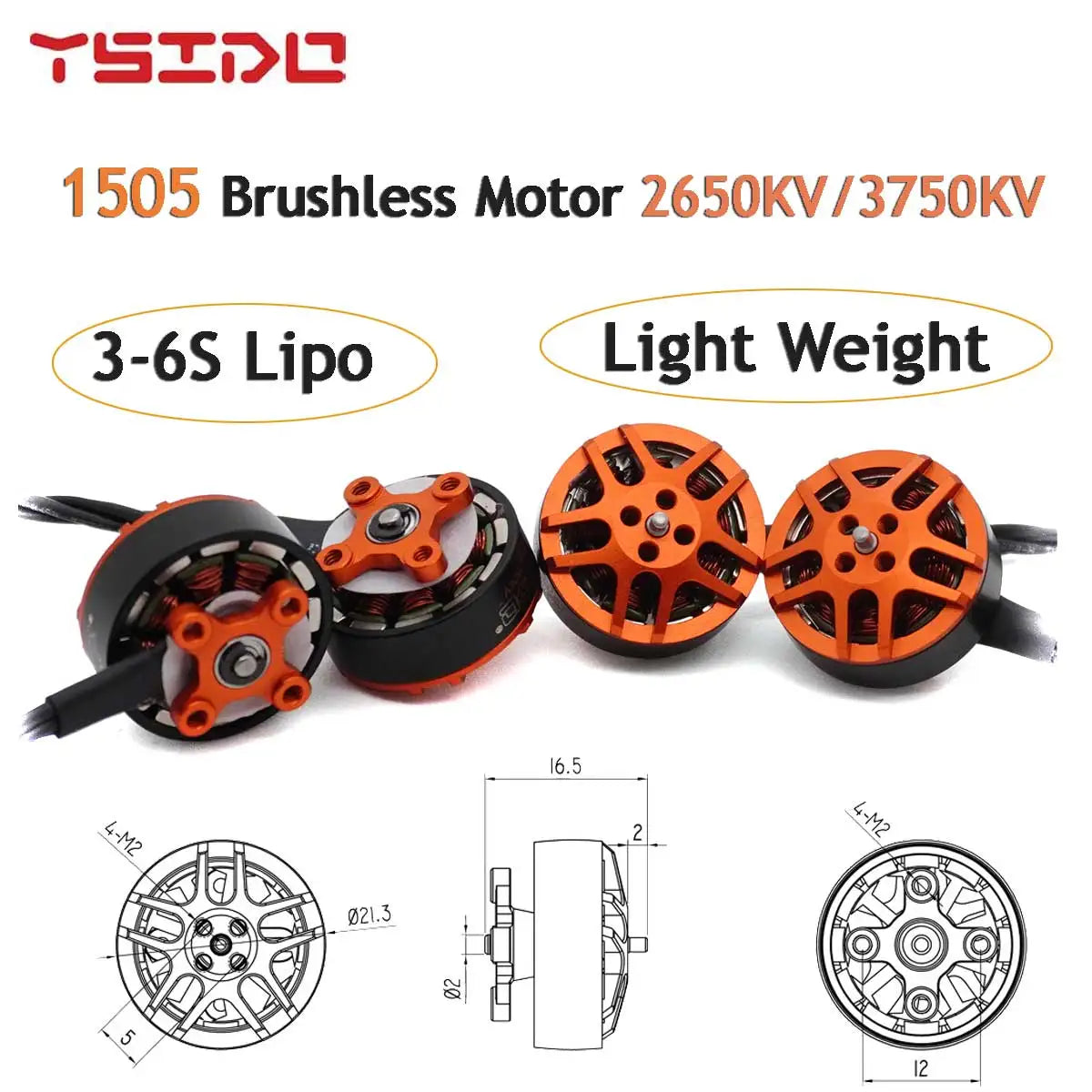 4PCS YSIDO 1103 1104 1204 1303 1404 1505 1604 Brushless Motor for RC FPV Fixed-wing Racing Drone RC Quadcopter RC Accessories