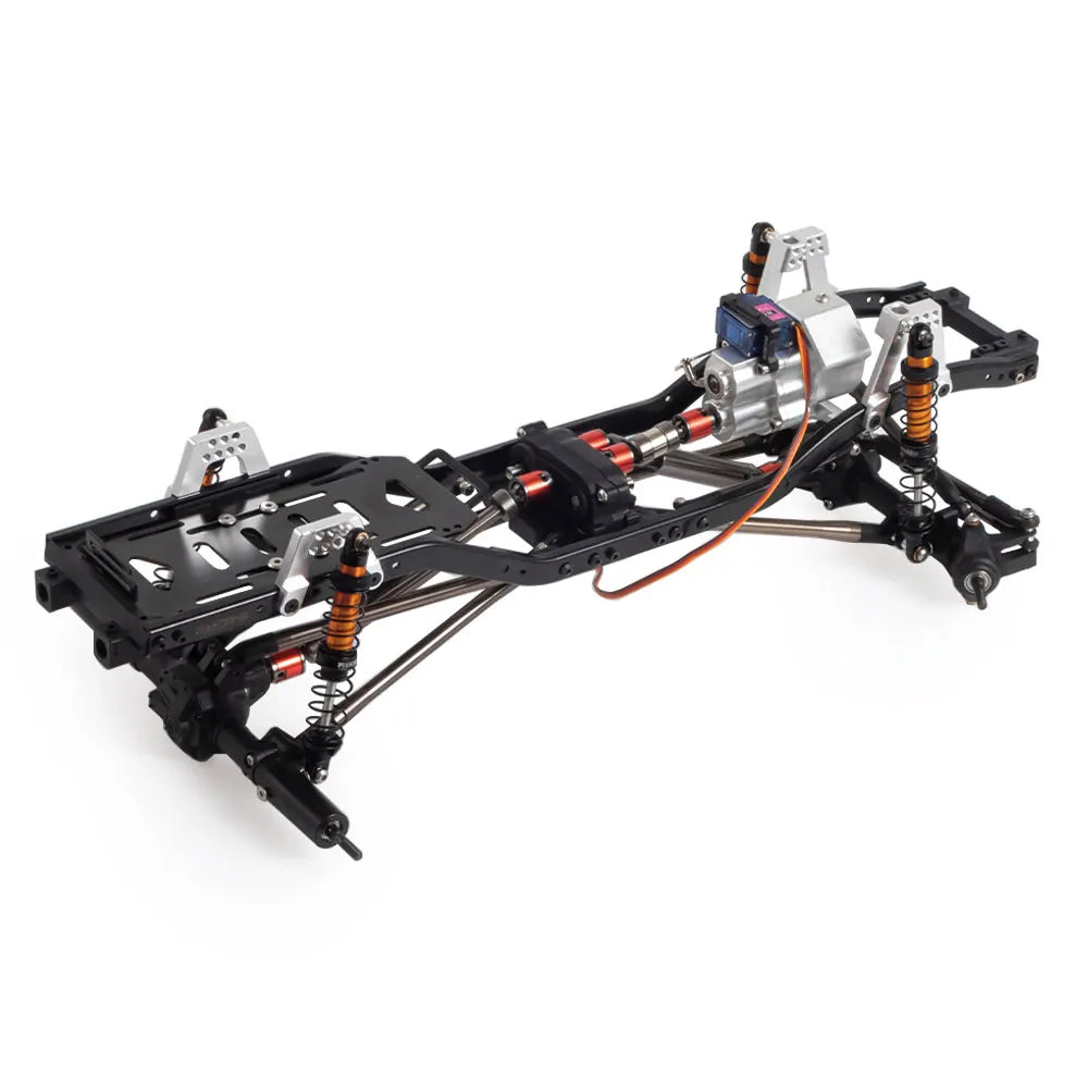 313mm Wheelbase Metal Chassis Frame with Prefixal Single / 2-Speed Transmission for 1/10 RC Crawler Axial SCX10 II 90046 EX86100