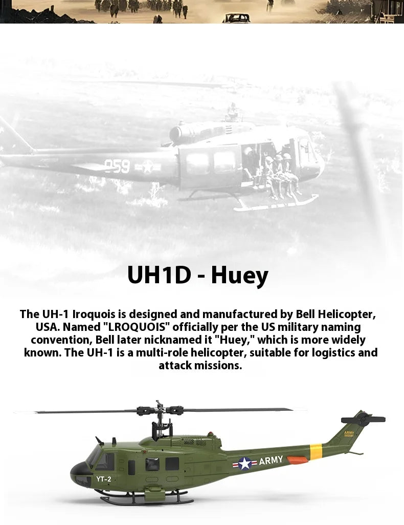 Yuxiang F07 intelligent version/F07V manual version UH1 Huey remote-controlled helicopter 3D stunt helicopter