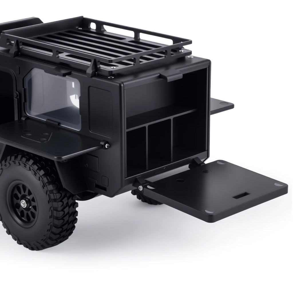Plastic Off-Road Camping Trailer Motorhome RV Trailers with Stickers for 1/18 1/24 RC Crawler TRX4M SCX24 Decorative Parts