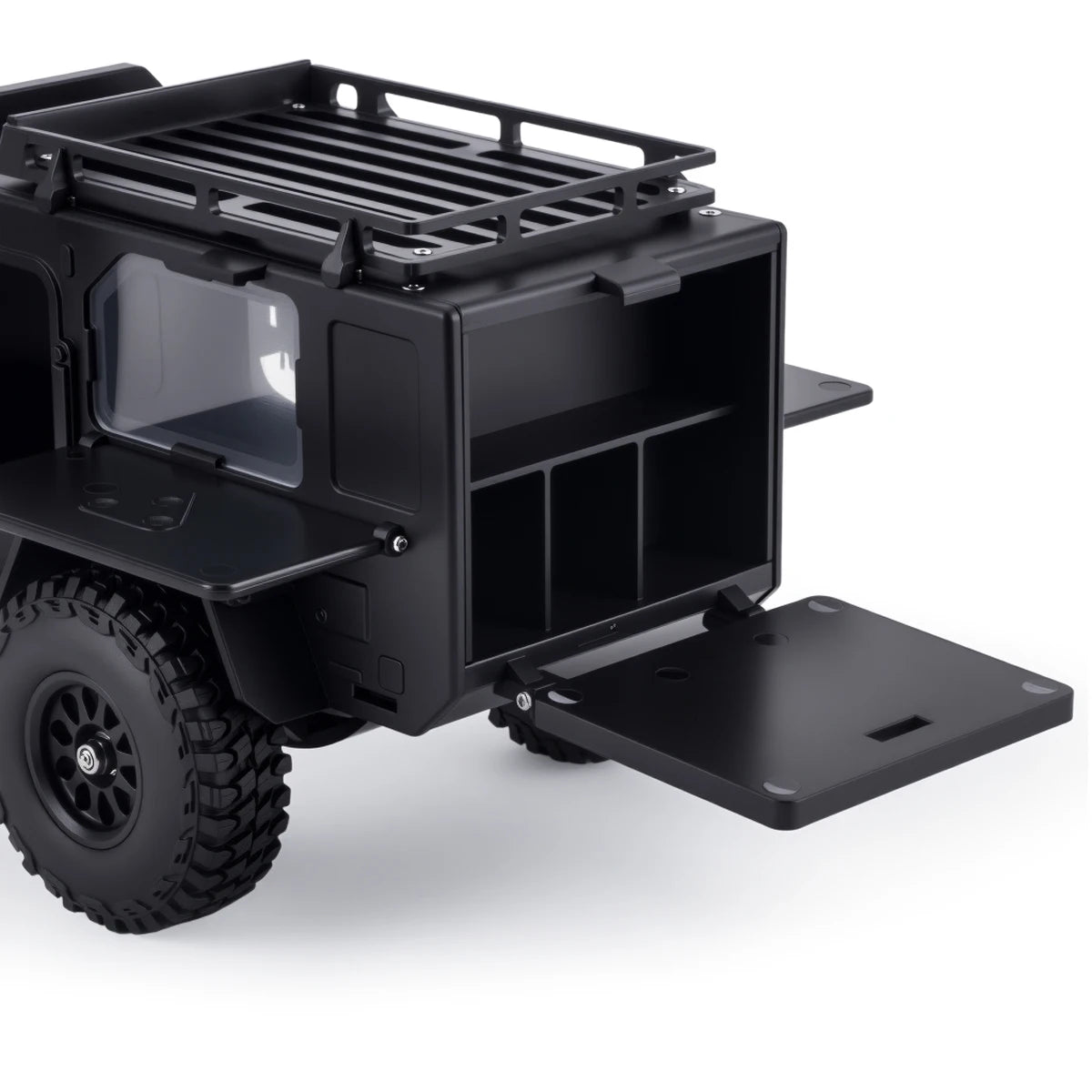 Plastic Off-Road Camping Trailer Motorhome RV Trailers with Stickers for 1/18 1/24 RC Crawler TRX4M SCX24 Decorative Parts