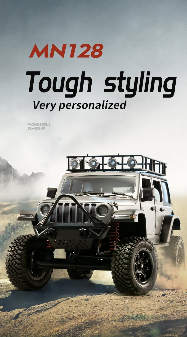 MN MODEL MN128 RC Crawler 4x4 Car 2.4G Climbing Buggy Professional with LED Light Full Scale Remote Control Cars