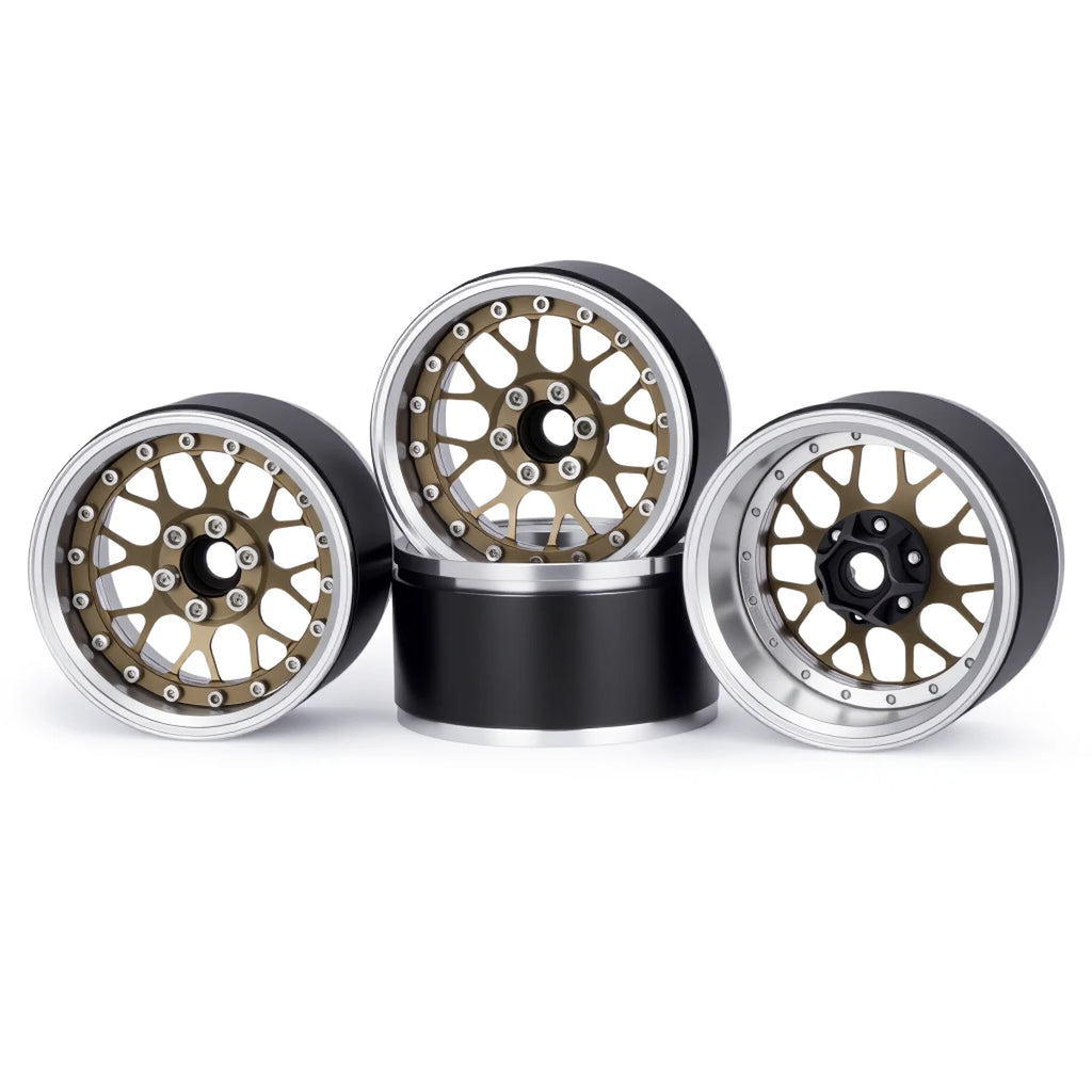4Pcs Aluminum Alloy 2.2" Beadlock Wheels, Universal Fit for 1/10 RC Crawler Car Axial SCX10 II III & Traxxas TRX4