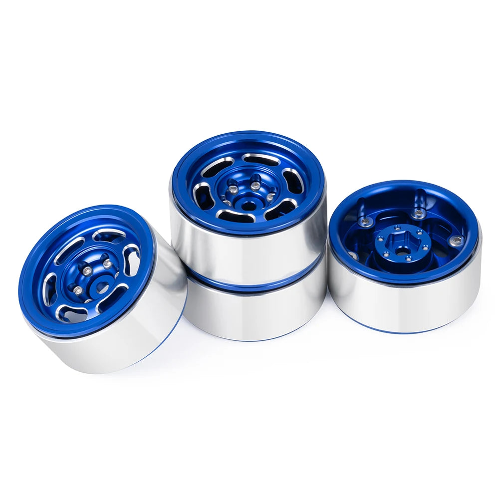 AXSPEED 4PCS CNC Aluminium 1.3inch Beadlock Wheel Rim Wheel Hub for TRX4M Axial SCX24 FMS FCX24 1/18 1/24 RC Crawler Car