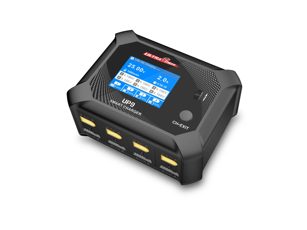 UltraPower UP9 Smart Blance Charger Discharger AC 100W DC 200W LCD 4Ch Charger for 1-6S LiPo/LiHV/LiIon/LiFe Battery RC Model