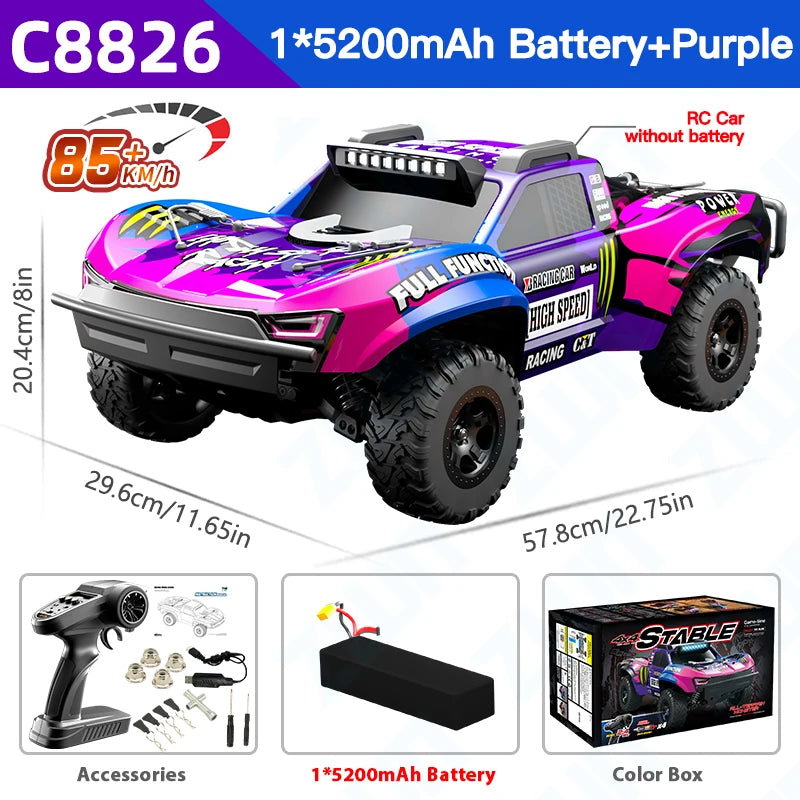 C8826 1:10  High-Speed Brushless 4WD Off-Road RC Car with Hydraulic Suspension Premium Remote Control Vehicle for Kids Adults