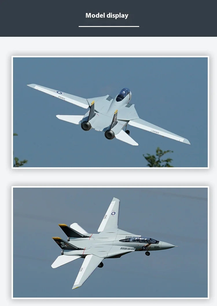 XFly RC Plane F-14 "Tomcat" Dual 40mm Twin Engine Ducted 970mm Wingspan Electric Fighter Fixed Wing Model Christmas Gift Toy
