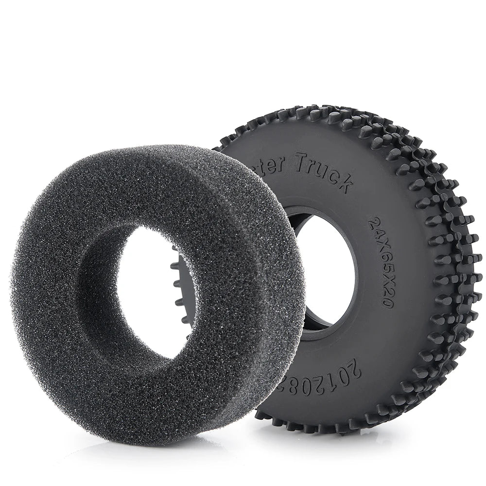 YEAHRUN 4Pcs 1.0inch Soft Rubber Wheel Tires 50/54/58/62/64/65mm for TRX-4M 1/18 Axial SCX24 1/24 RC Crawler Car Upgrade Parts