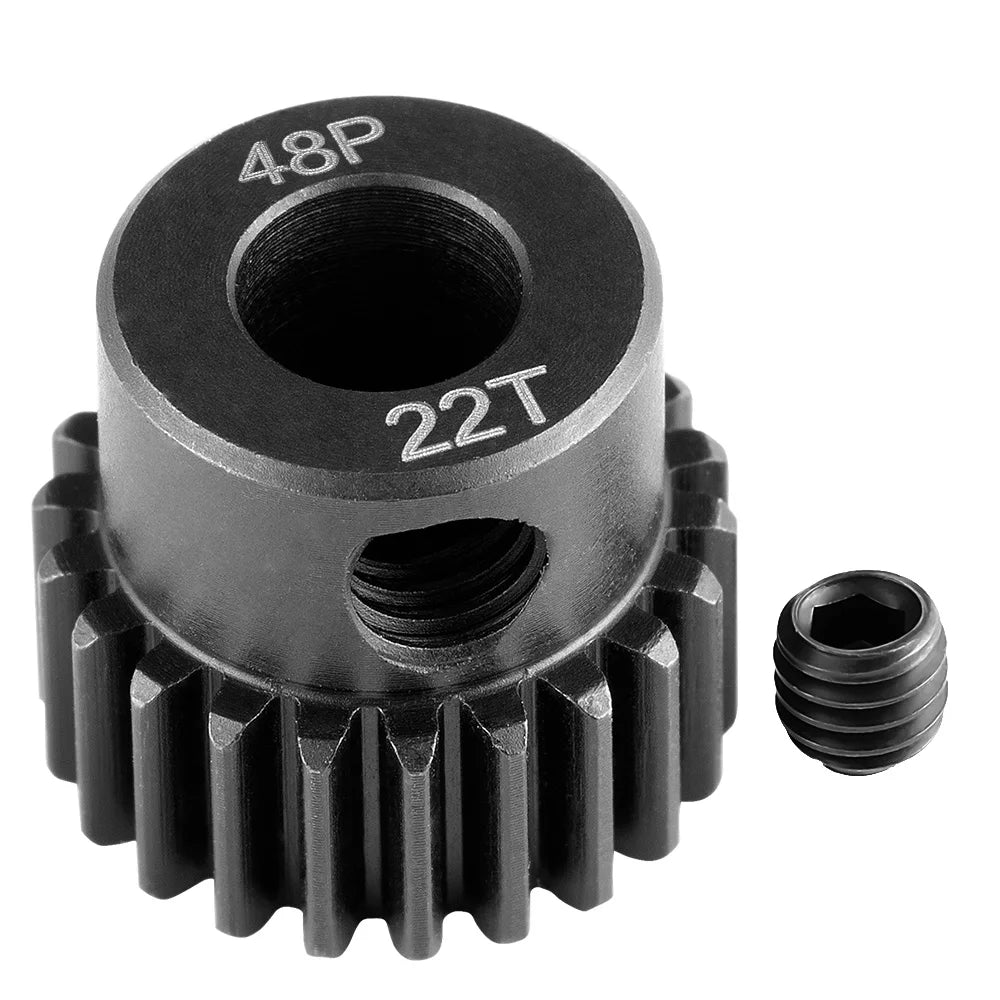 TRINOOD Steel 48P Motor Gear Pinion 17-45T for 5mm Shaft 1/10 1/8 1/6 1/5 RC Buggy Monster Truck Drift Car Off-Road Crawler Part