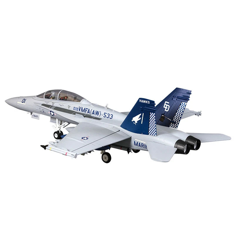 FMSRC RC Airplane 80mm Ducted Fan EDF Jet F18 F-18 Hornet 6CH with Flaps Retracts 6S Hobby Model Plane Aircraft Avion