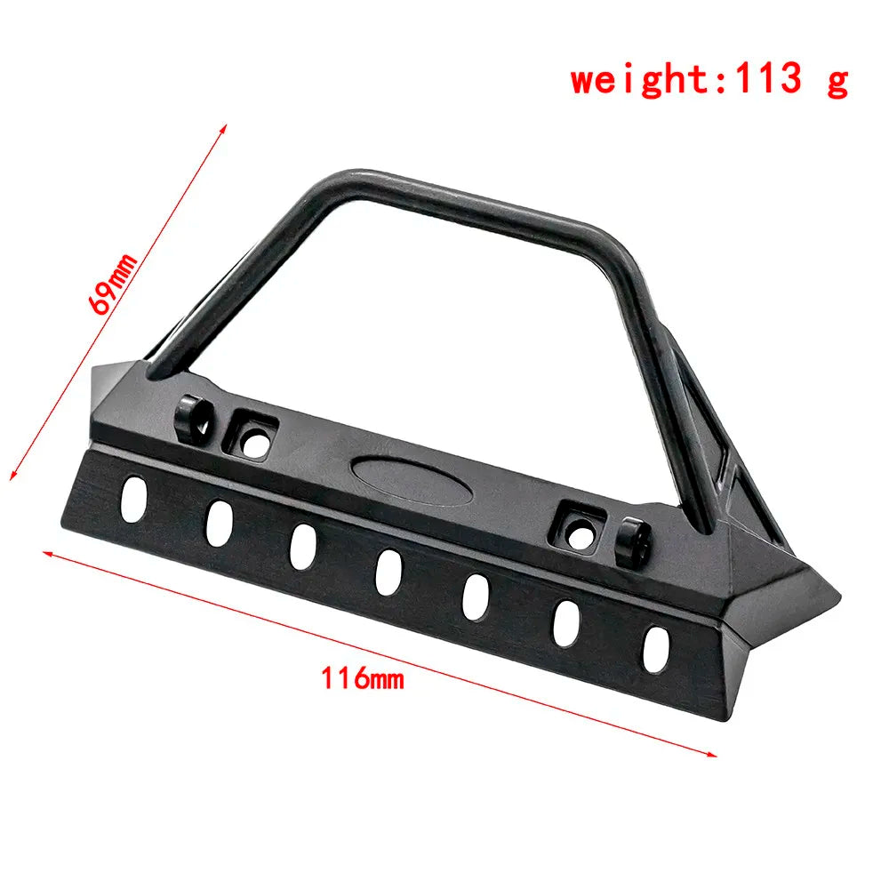 Metal Front Bumper With Lights For 1/10 Rc Crawler Trx4 Defender Axial Scx10 90046 Scx10 Iii Axi03007 Axi03003 Upgrade