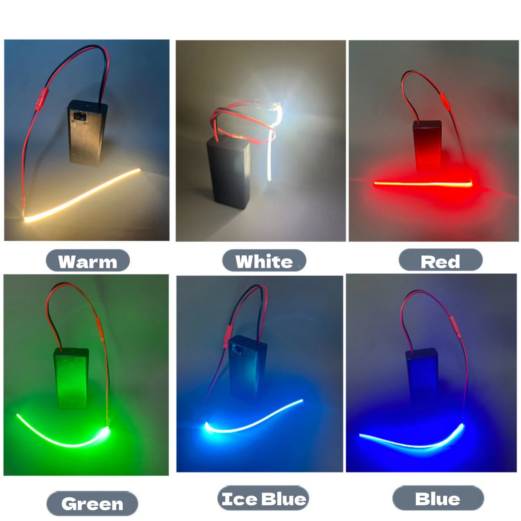 DC 3V Battery Powered LED Filament Flexible 360° Glowing Luminous Bendable DIY Creative Edison Bulb Lamp Parts Diode Lighting
