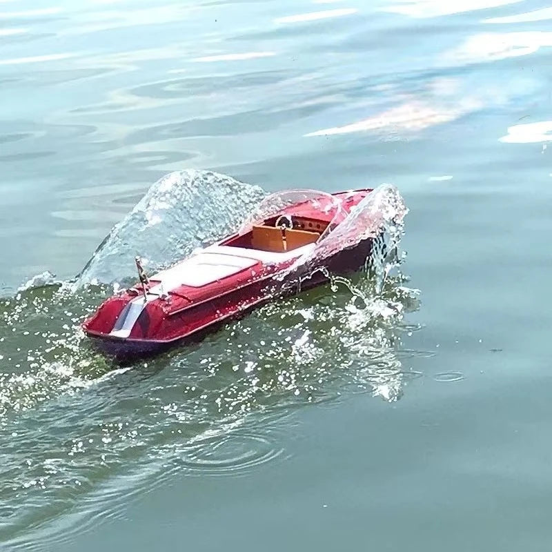 Remote Control Boat Retro Speed Boat High Horsepower Electric Yacht Cruise Model Racing Boat Boy Water Classic Toy