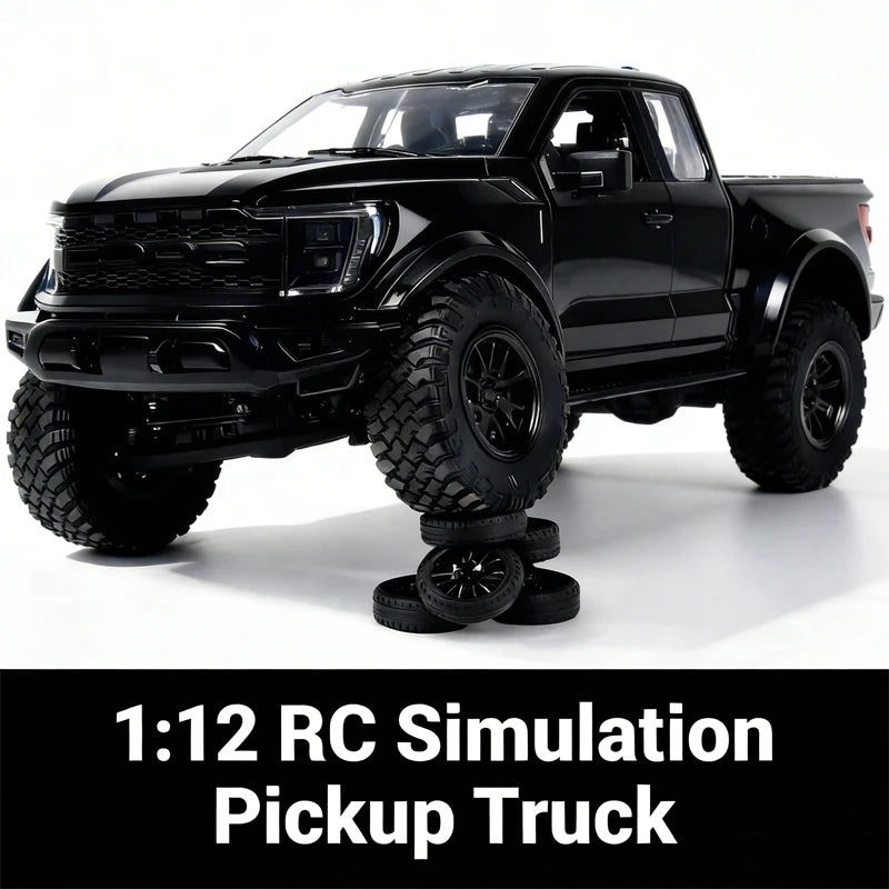 1:12 RC Car RC Pickup Truck F-150 4WD RC Crawler Full Proportion Metal Drive Shaft Gear Off-Road RC Car Lifelike Door Opening
