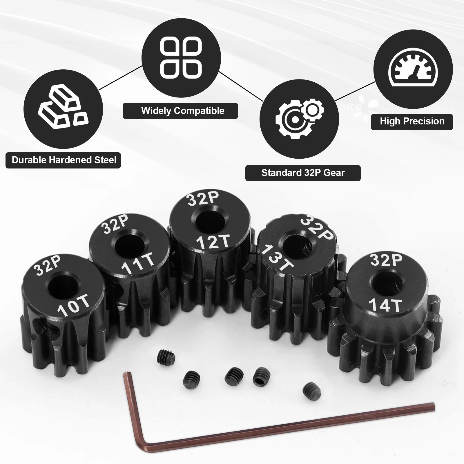 Steel Hardened 48P/32P Pinion Gears 13T 14T 15T 16T 17T 3.175mm Shaft for Traxxas Arrma HSP HPI AXIAL Tamiya Losi 1/10 RC Car