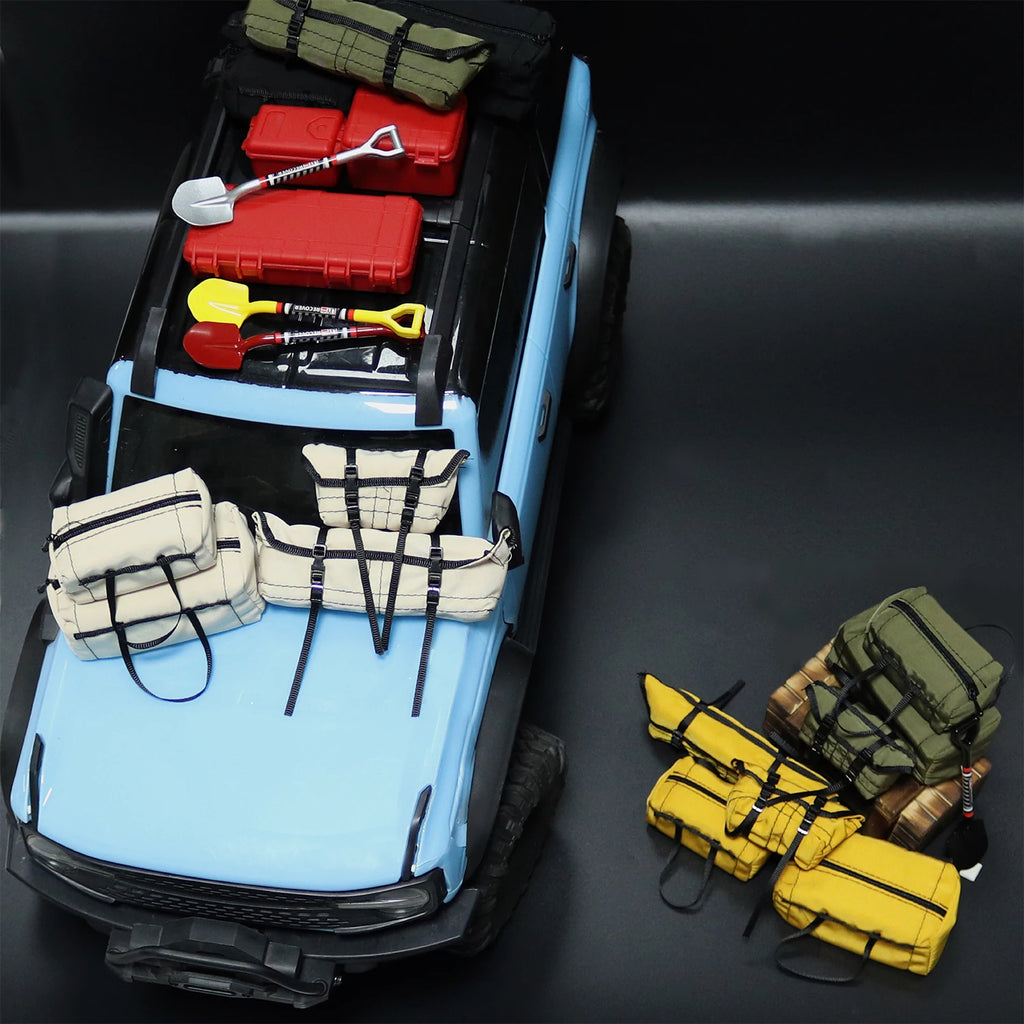 Simulation Replica Bag Roof Travel Bag Scale Decoration Luggage Bag For RC Crawler Car 1/10 1/12 1/18 SCX10 TRX4 TRX4M WPL MN