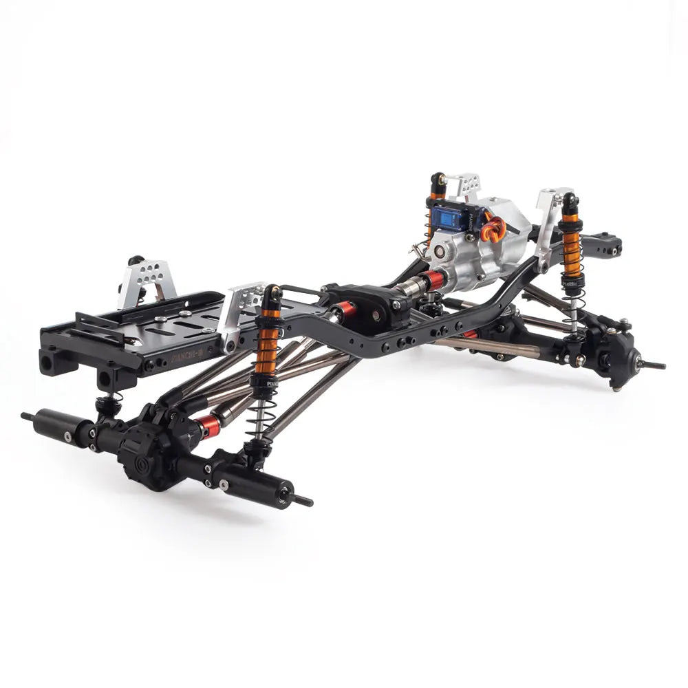 313mm Wheelbase Metal Chassis Frame with Prefixal Single / 2-Speed Transmission for 1/10 RC Crawler Axial SCX10 II 90046 EX86100
