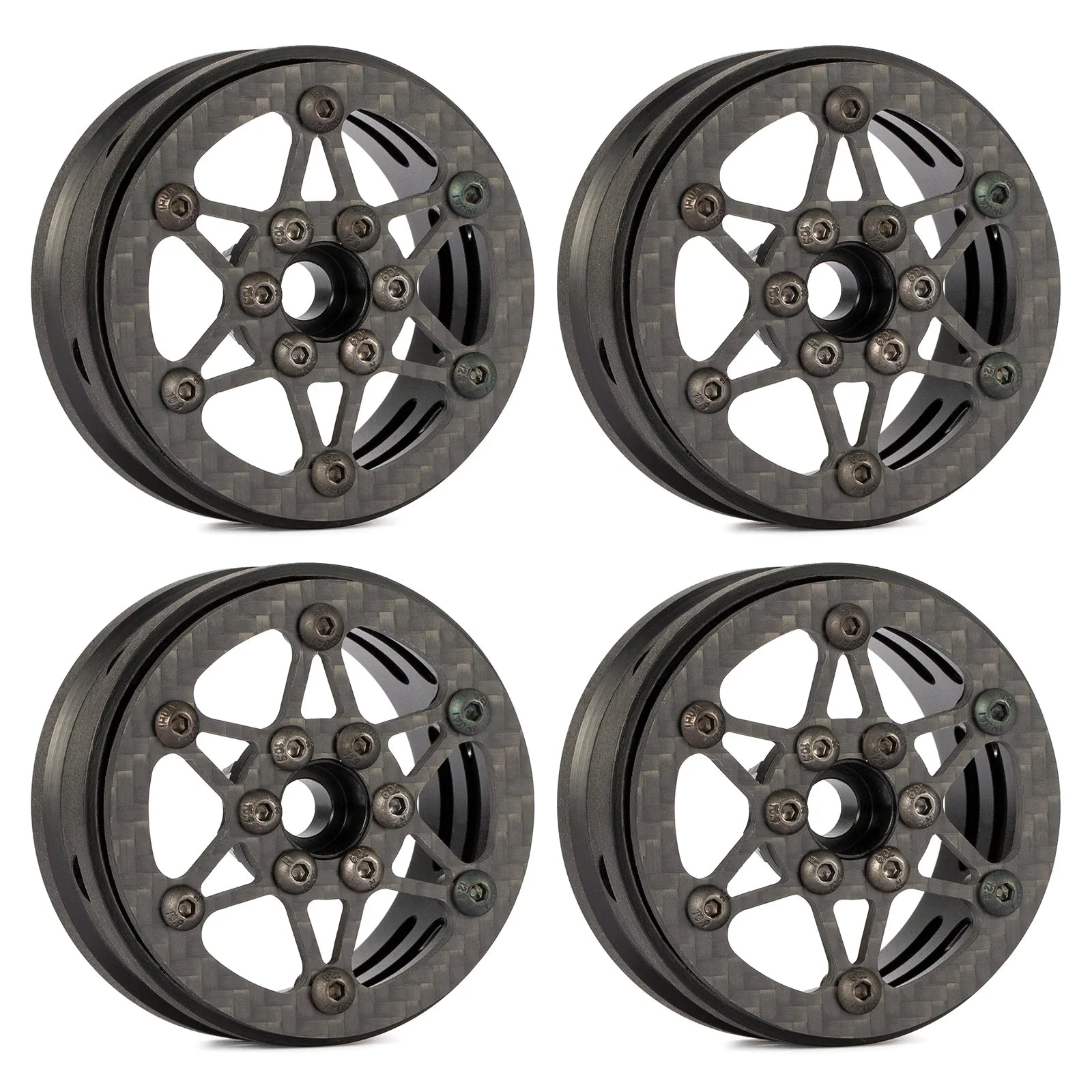 1.9 Inch Carbon Fiber Portal Beadlock Wheels Rims for 1/10 RC Crawler lightweight design GSPEED LCG Chassis Capra SCX10 Pro TRX4