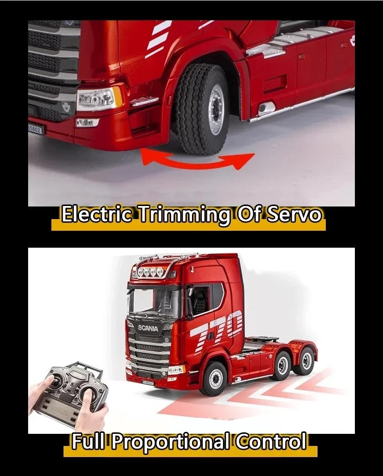Huina 2025 new model 1501+1502 Scania 770s RC heavy-duty truck trailer model tractor high-end toy children's adult gift