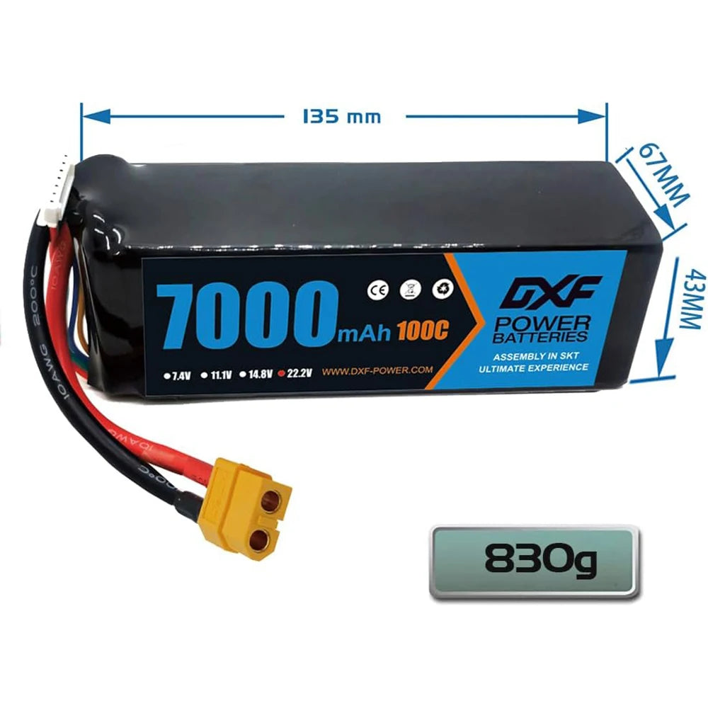 DXF 6S Lipo 22.2V 7000mAh 10000mAh 5200mAh Softcase Battery with XT60 EC5 XT90 for Car Truck Tank RC Buggy Truggy Racing Hobby