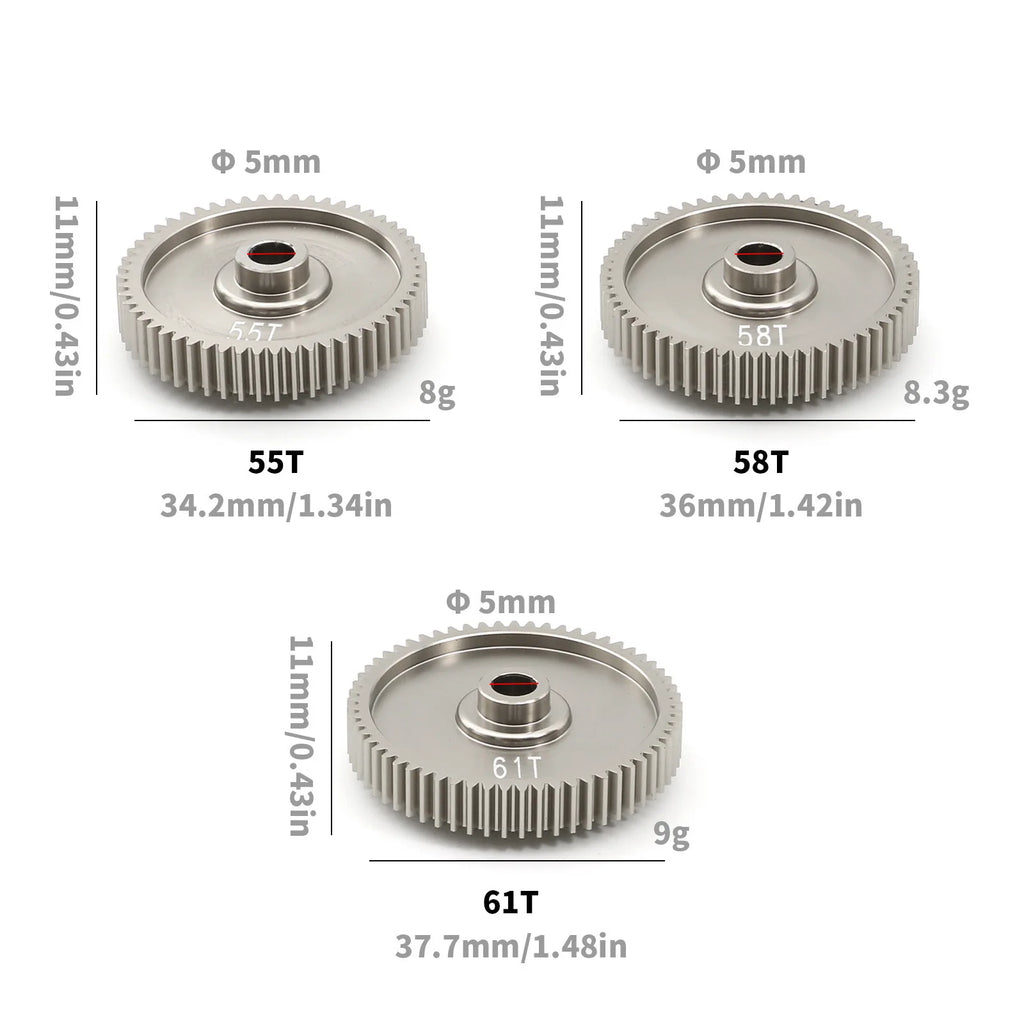 Tamiya TT01 1/10 RC Car High-Speed Gear Set: 55T, 58T #53665 Aluminum Alloy Gears
