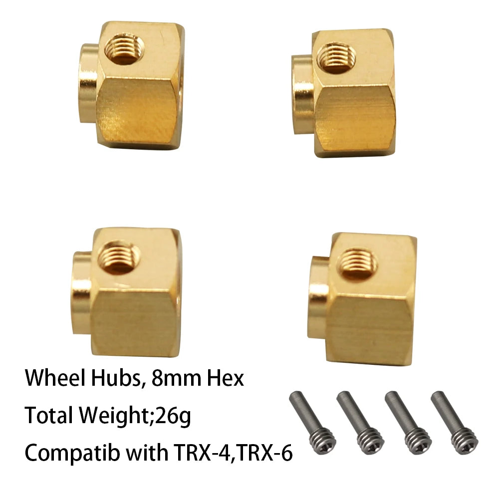 1/10 RC Crawler TRX-4 Brass Heavy Duty Counter Weight Set Portal Drive Axle Housing Bumper Mount TRX4 TRX6 Upgrade Parts