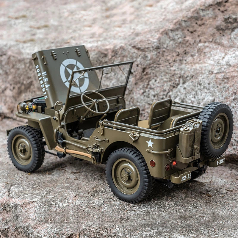 FMS RC Car 1/12 1941 MB Scaler Willys Jeep 2.4G 4WD RTR Crawler Climbing Scale Military Truck Offroad Vehicle Adult Kids Toy