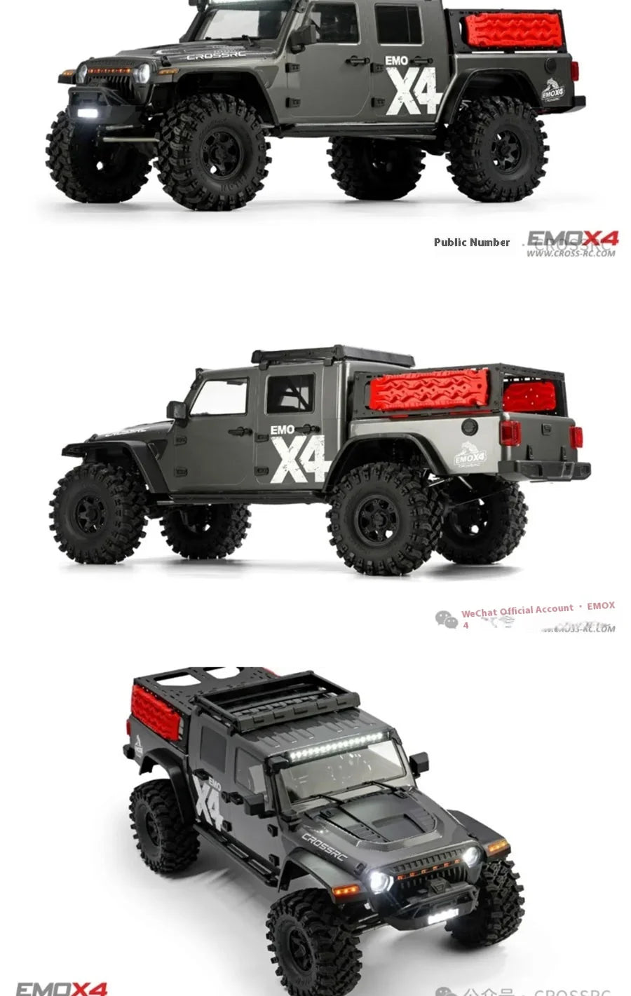 Crossrc Emo X4 Leopard 1/8 Rc 4wd High Speed Simulation Remote Control Electric Variable Speed Climbing Off Road Vehicle Model