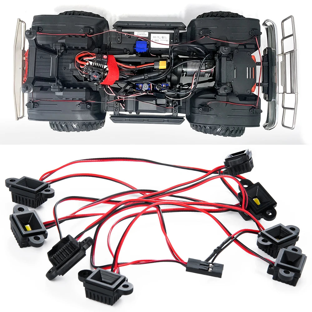 AXSPEED Wheel Eyebrow Light Wheel Arch Lamp Chassis LED Lights for 1/10 RC Crawler TRX4 TRX6 G63 TRX-6 T6 Climbing Flat Car
