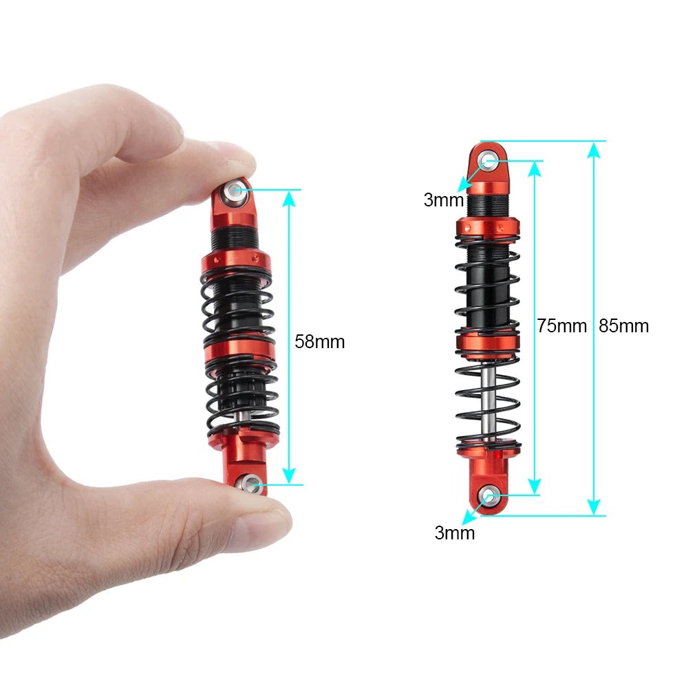 AXSPEED Metal Shock Absorber Oil Damper 75/85/95/105/115/125mm for 1:10 RC Crawler Car Axial SCX10 CC01 Wraith TRX4 TRX6 D90