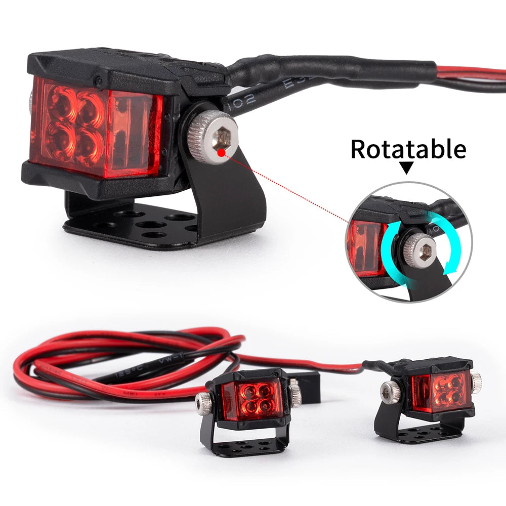 YEAHRUN LED Lights Headlights Spotlight for TRX-4 TRX6 Axial SCX10 Wraith 1/10 RC Crawler Car Upgrade Decoration Parts