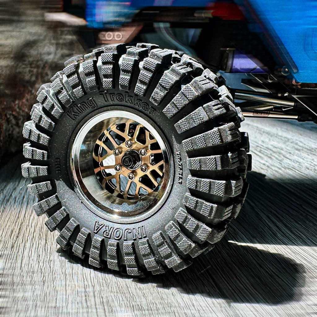 INJORA ModuWheel 1.3" Brass & Aluminum Beadlock Wheels, Negative Offset, for 1/18 1/24 RC Crawlers