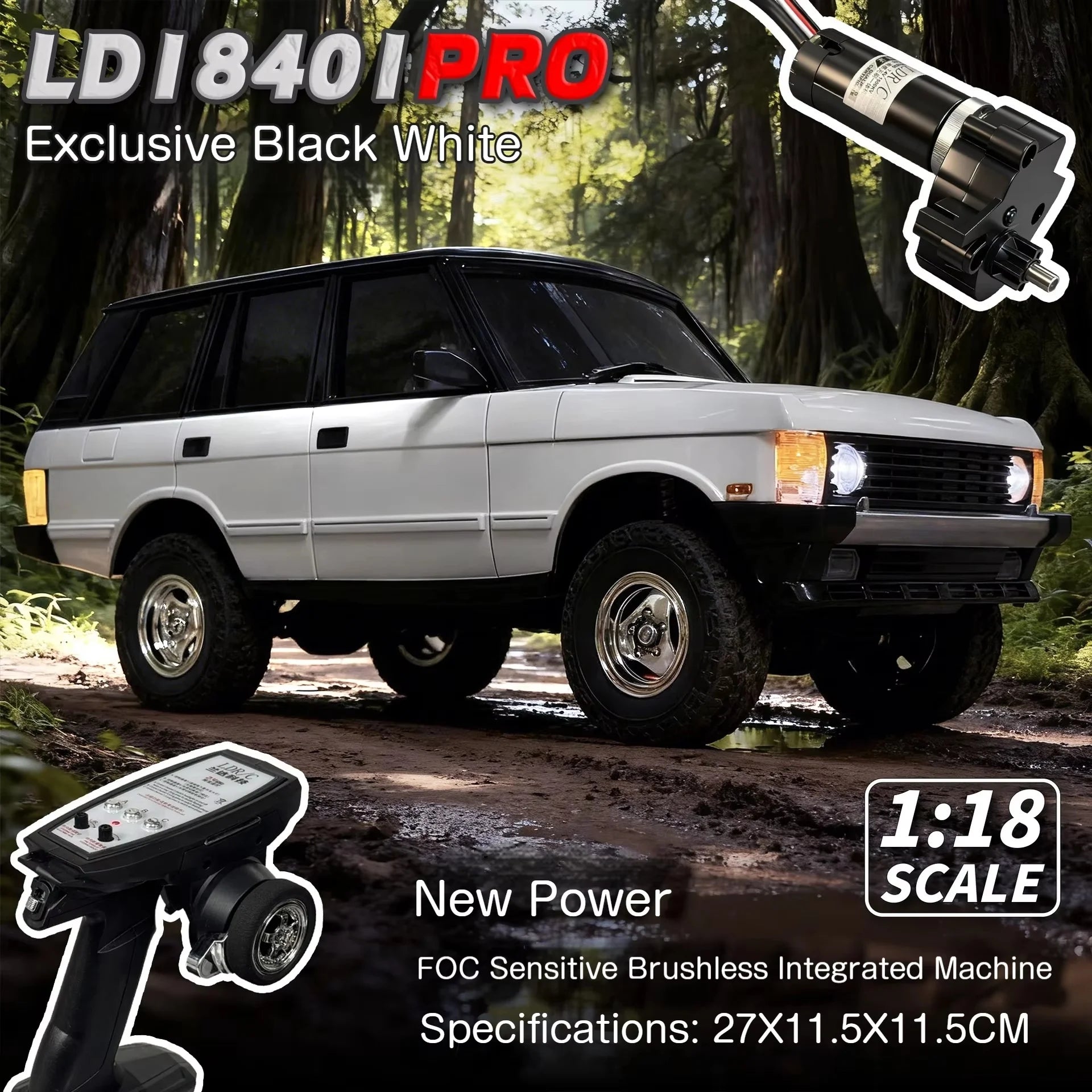 1/18 LDRC LD18401Pro Rc Car LD18401 PRO 4WD Offroad High-speed Climbing Brushless Inductive ESC Vehicle RC Car Children's Gifts